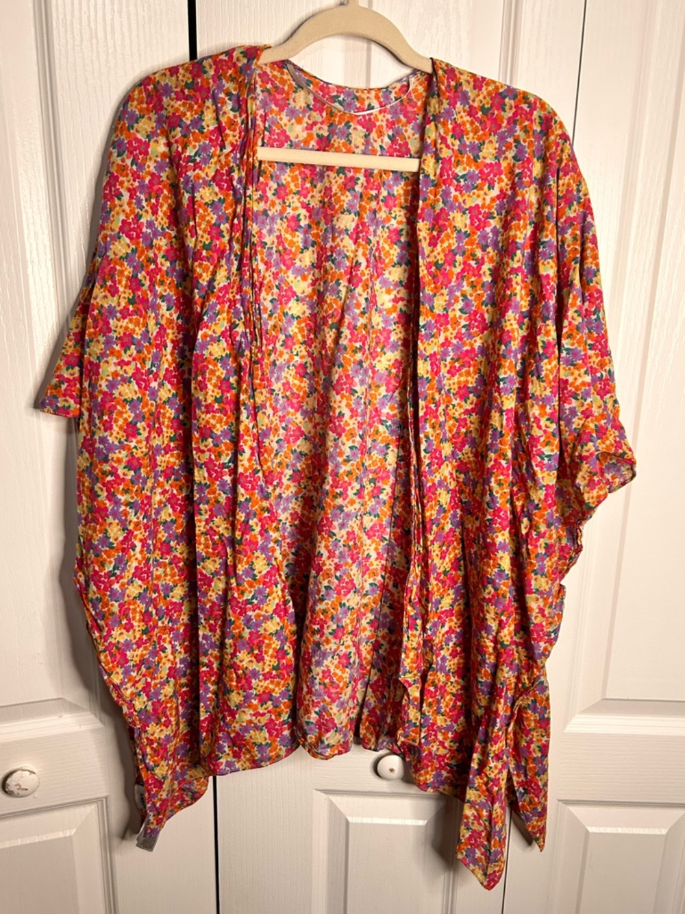 Old Navy Women’s Floral Open Front Kimono‎ Swim Cover Up Pink Colorful XL-4X